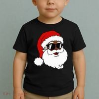 Black Funny Santa Claus Sunglasses Christmas Xmas Toddler T-Shirt thumb 2