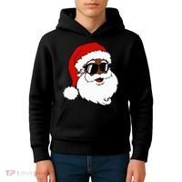 Black Funny Santa Claus Sunglasses Christmas Xmas Kids Hoodie thumb 4