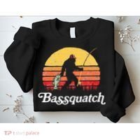 Bigfoot Fishing Shirt Funny Retro Sasquatch Dad Sweatshirt thumb 2