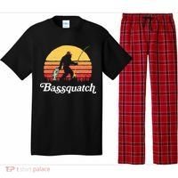 Bigfoot Fishing Shirt Funny Retro Sasquatch Dad Pajama Set thumb 0