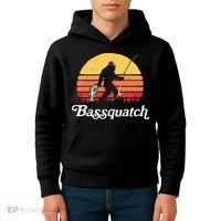 Bigfoot Fishing Shirt Funny Retro Sasquatch Dad Kids Hoodie thumb 4