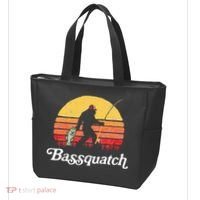 Bigfoot Fishing Shirt Funny Retro Sasquatch Dad Tote Bag thumb 3