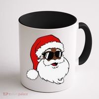 Black Funny Santa Claus Sunglasses Christmas Xmas Coffee Mug thumb 1