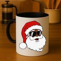 Black Funny Santa Claus Sunglasses Christmas Xmas Coffee Mug thumb 4