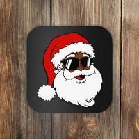 Black Funny Santa Claus Sunglasses Christmas Xmas Coaster thumb 0