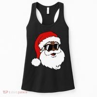 Black Funny Santa Claus Sunglasses Christmas Xmas Women's Tank Top thumb 0