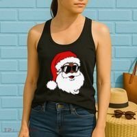 Black Funny Santa Claus Sunglasses Christmas Xmas Women's Tank Top thumb 2