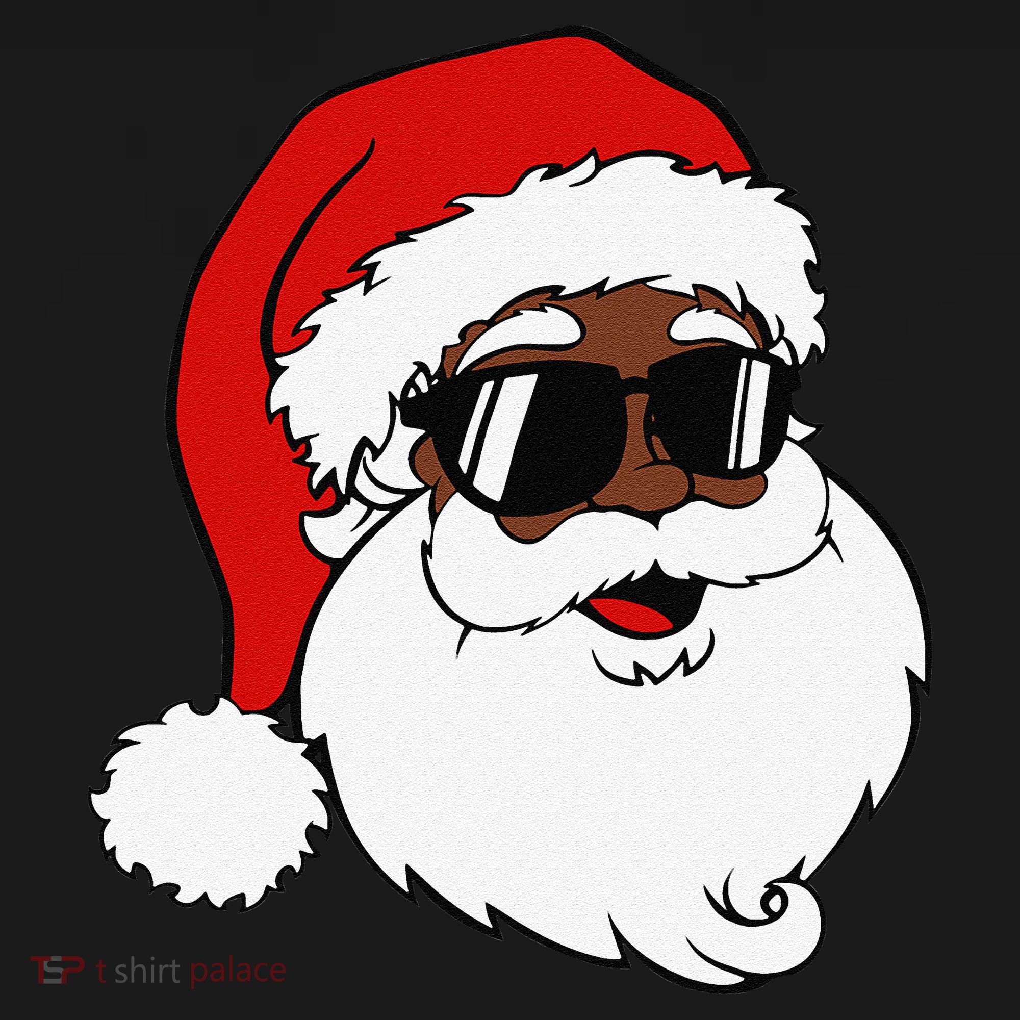 Black Funny Santa Claus Sunglasses Christmas Xmas Women's Tank Top