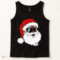 Black Funny Santa Claus Sunglasses Christmas Xmas Tank Top thumb 2