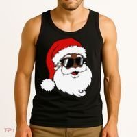Black Funny Santa Claus Sunglasses Christmas Xmas Tank Top thumb 3