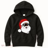 Black Funny Santa Claus Sunglasses Christmas Xmas Kids Hoodie thumb 0