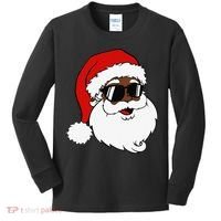 Black Funny Santa Claus Sunglasses Christmas Xmas Kids Long Sleeve Shirt thumb 0