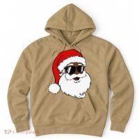 Black Funny Santa Claus Sunglasses Christmas Xmas Hoodie thumb 0