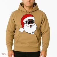 Black Funny Santa Claus Sunglasses Christmas Xmas Hoodie thumb 2