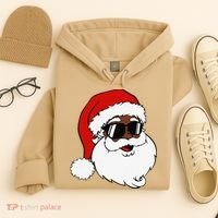 Black Funny Santa Claus Sunglasses Christmas Xmas Hoodie thumb 4