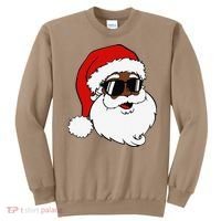 Black Funny Santa Claus Sunglasses Christmas Xmas Sweatshirt thumb 0