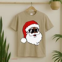 Black Funny Santa Claus Sunglasses Christmas Xmas T-Shirt thumb 2