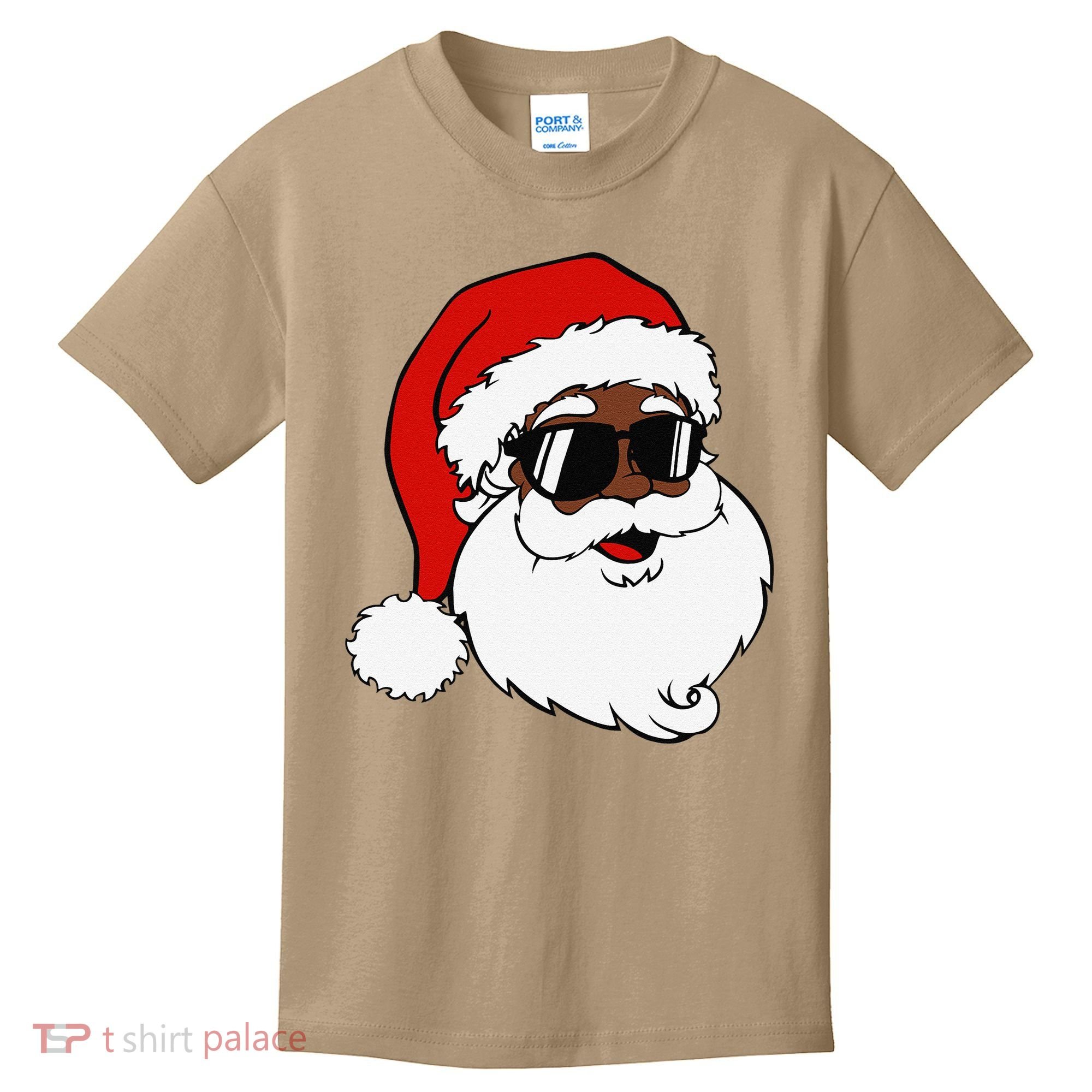 Black Funny Santa Claus Sunglasses Christmas Xmas Kids T-Shirt