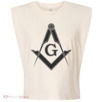 Black Freemason Square And Compass Master Mason Garment-Dyed Women's Muscle Tee thumb 0