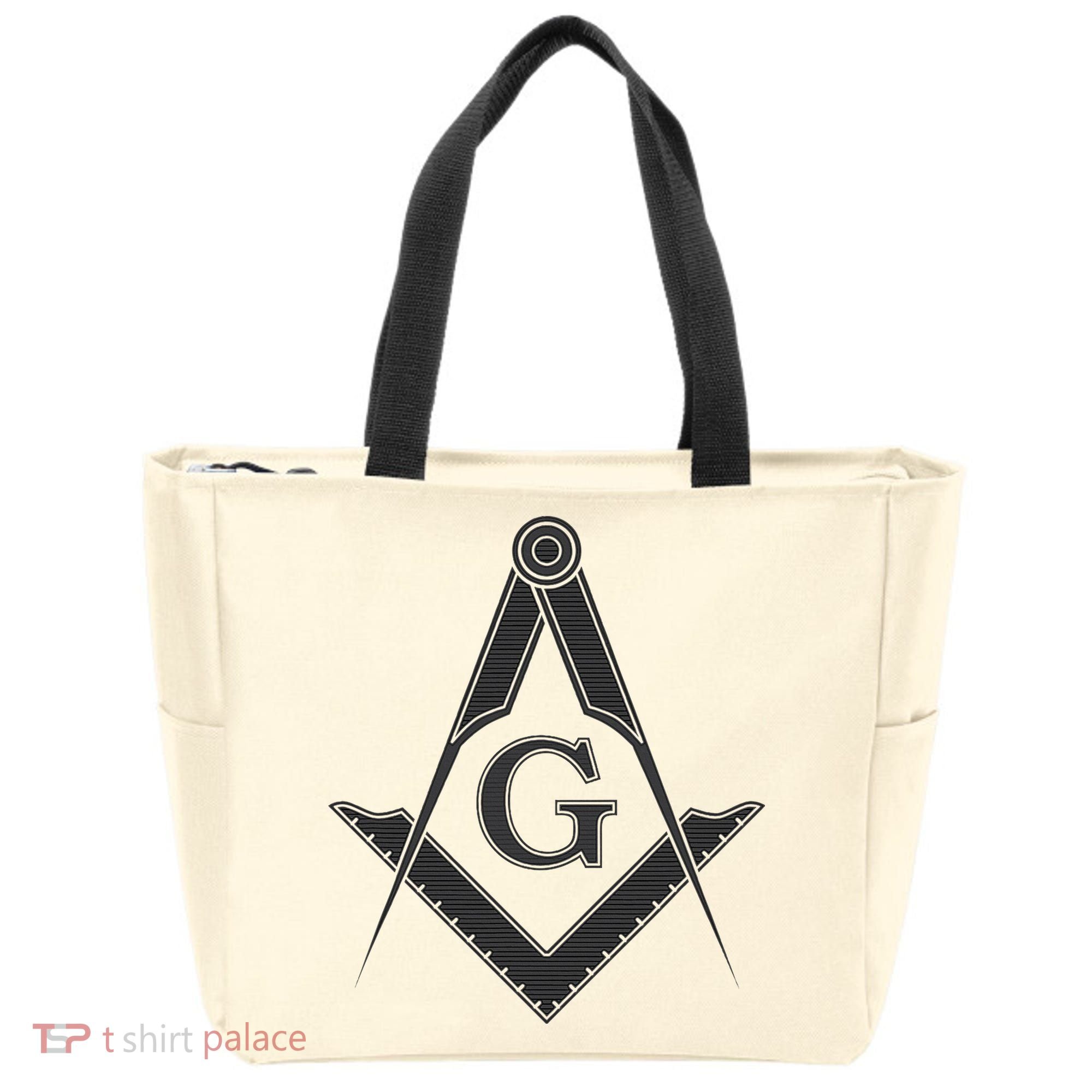 Black Freemason Square And Compass Master Mason Tote Bag