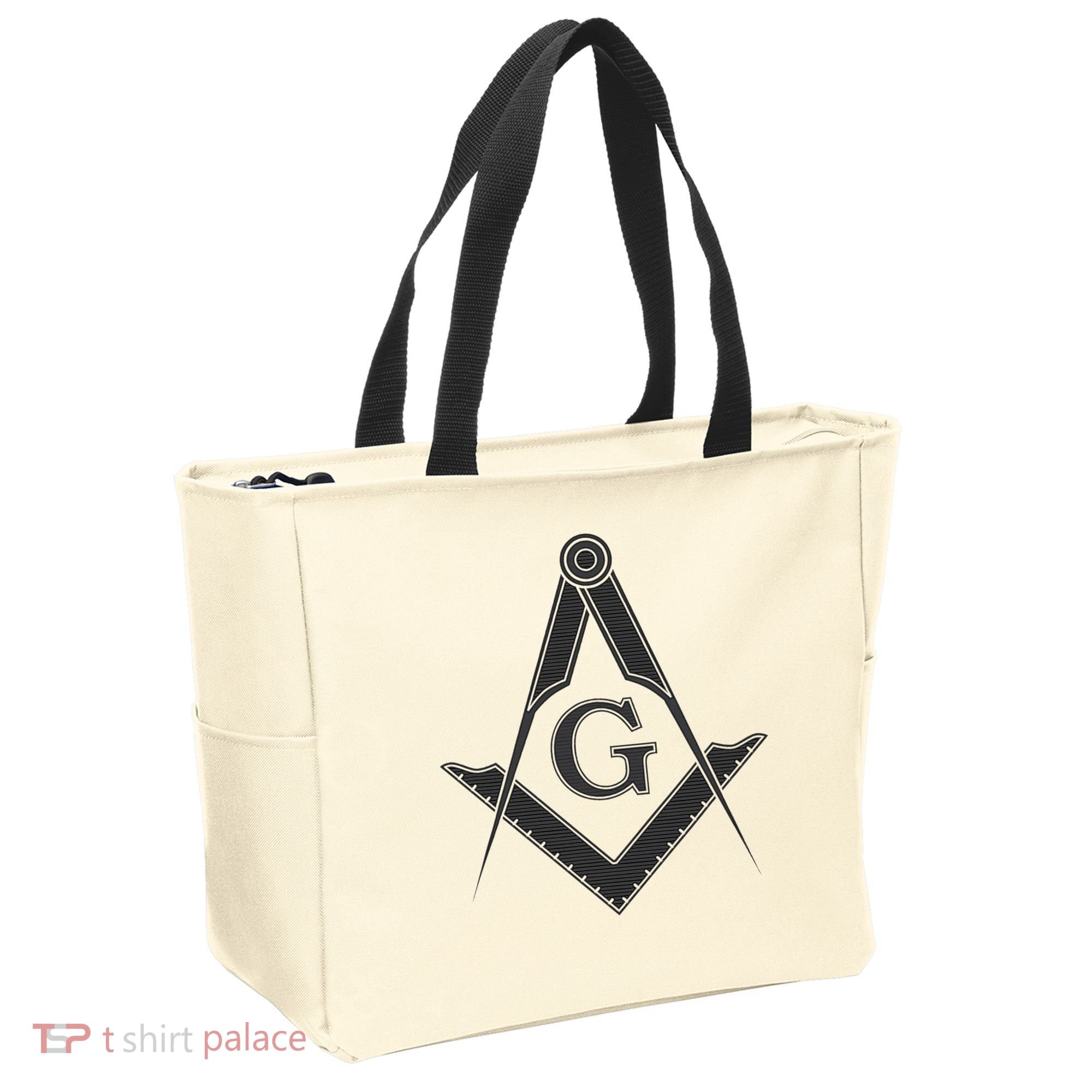 Black Freemason Square And Compass Master Mason Tote Bag