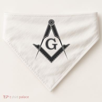 Black Freemason Square And Compass Master Mason USA-Made Doggie Bandana