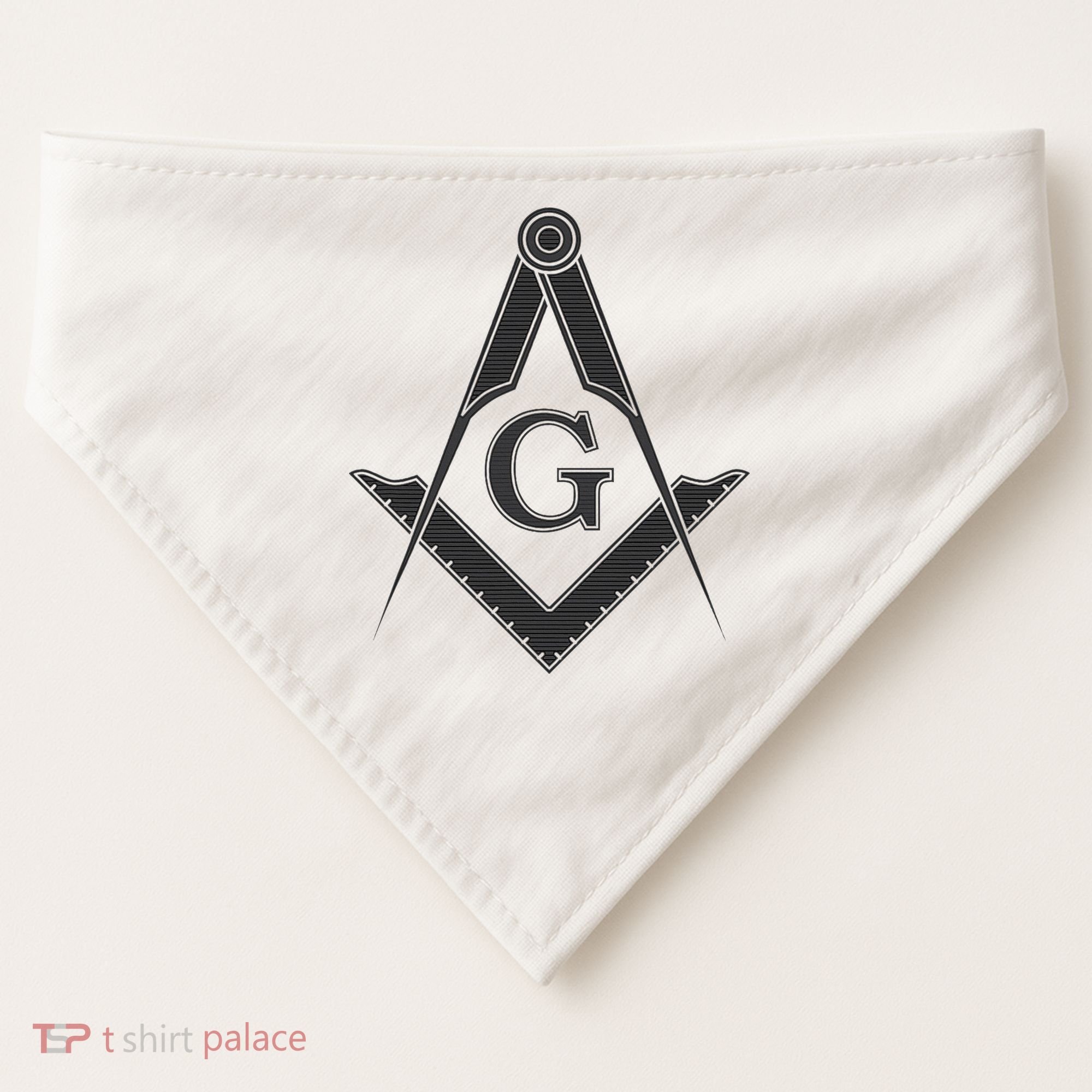 Black Freemason Square And Compass Master Mason USA-Made Doggie Bandana