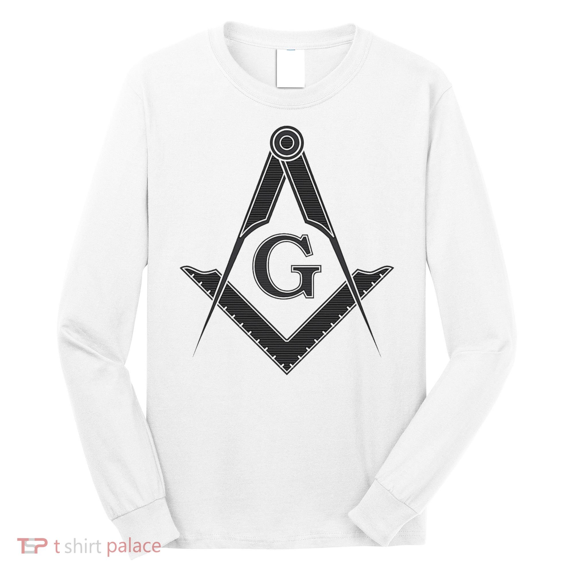 Black Freemason Square And Compass Master Mason Long Sleeve Shirt