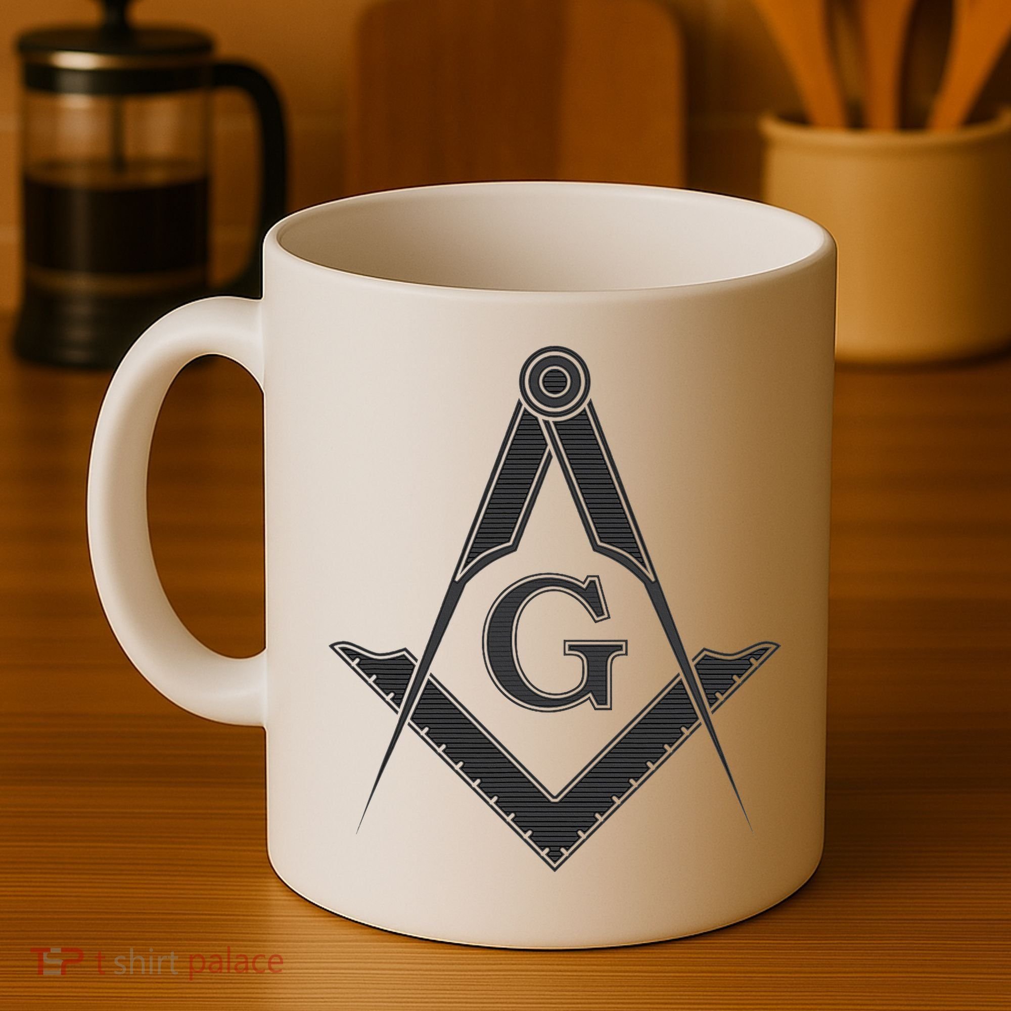 Black Freemason Square And Compass Master Mason Coffee Mug