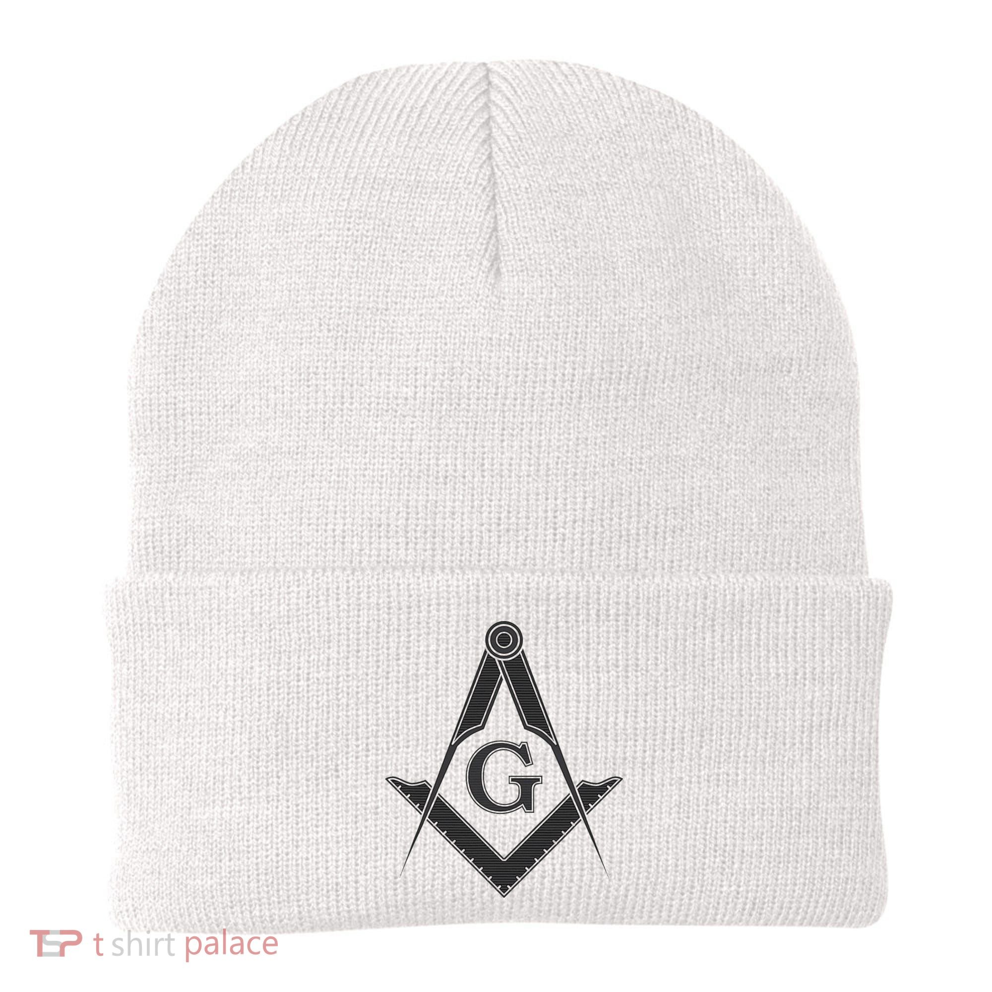 Black Freemason Square And Compass Master Mason Beanie