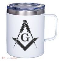 Black Freemason Square And Compass Master Mason 12oz Stainless Steel Coffee Mug thumb 0