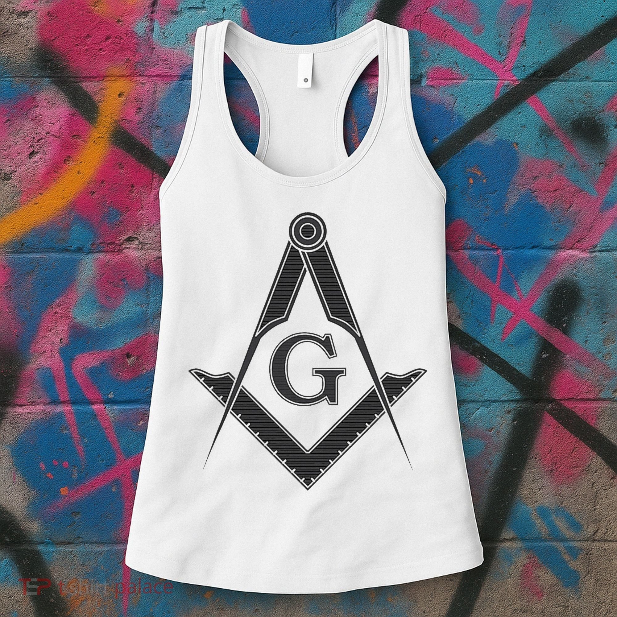 Black Freemason Square And Compass Master Mason Women's Tank Top