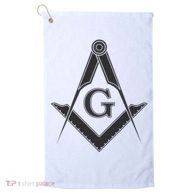 Black Freemason Square And Compass Master Mason Golf Towel