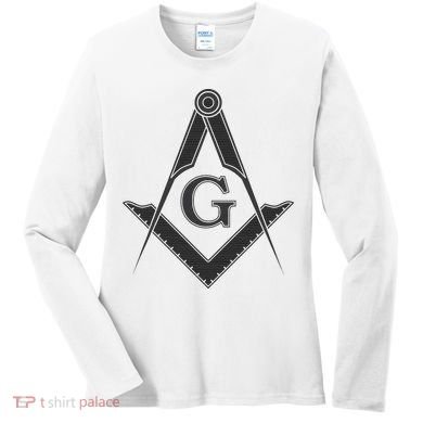 Black Freemason Square And Compass Master Mason Women's Long Sleeve Shirt