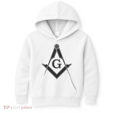Black Freemason Square And Compass Master Mason Kids Hoodie