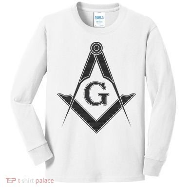 Black Freemason Square And Compass Master Mason Kids Long Sleeve Shirt