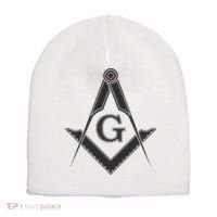 Black Freemason Square And Compass Master Mason Short Acrylic Beanie thumb 0