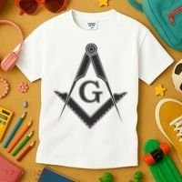 Black Freemason Square And Compass Master Mason Kids T-Shirt thumb 3