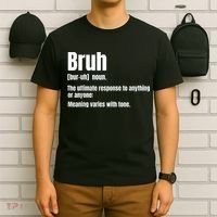 Bruh Funny Saying Sarcastic Novelty Letter Graphic Casual T-Shirt thumb 6