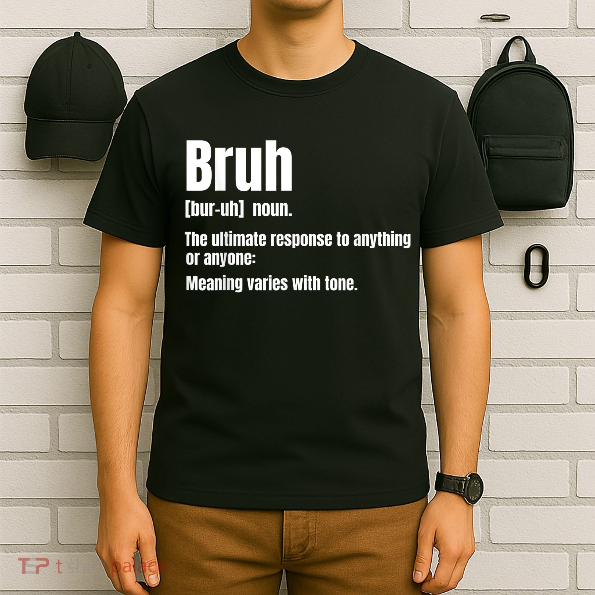 Bruh Funny Saying Sarcastic Novelty Letter Graphic Casual T-Shirt