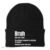 Bruh Funny Saying Sarcastic Novelty Letter Graphic Casual Beanie thumb 0