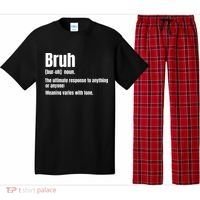 Bruh Funny Saying Sarcastic Novelty Letter Graphic Casual Pajama Set thumb 0