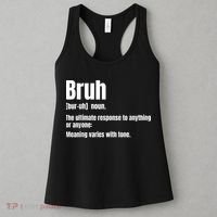 Bruh Funny Saying Sarcastic Novelty Letter Graphic Casual Women's Tank Top thumb 3