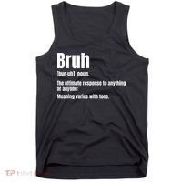 Bruh Funny Saying Sarcastic Novelty Letter Graphic Casual Tank Top thumb 0