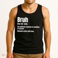 Bruh Funny Saying Sarcastic Novelty Letter Graphic Casual Tank Top thumb 3