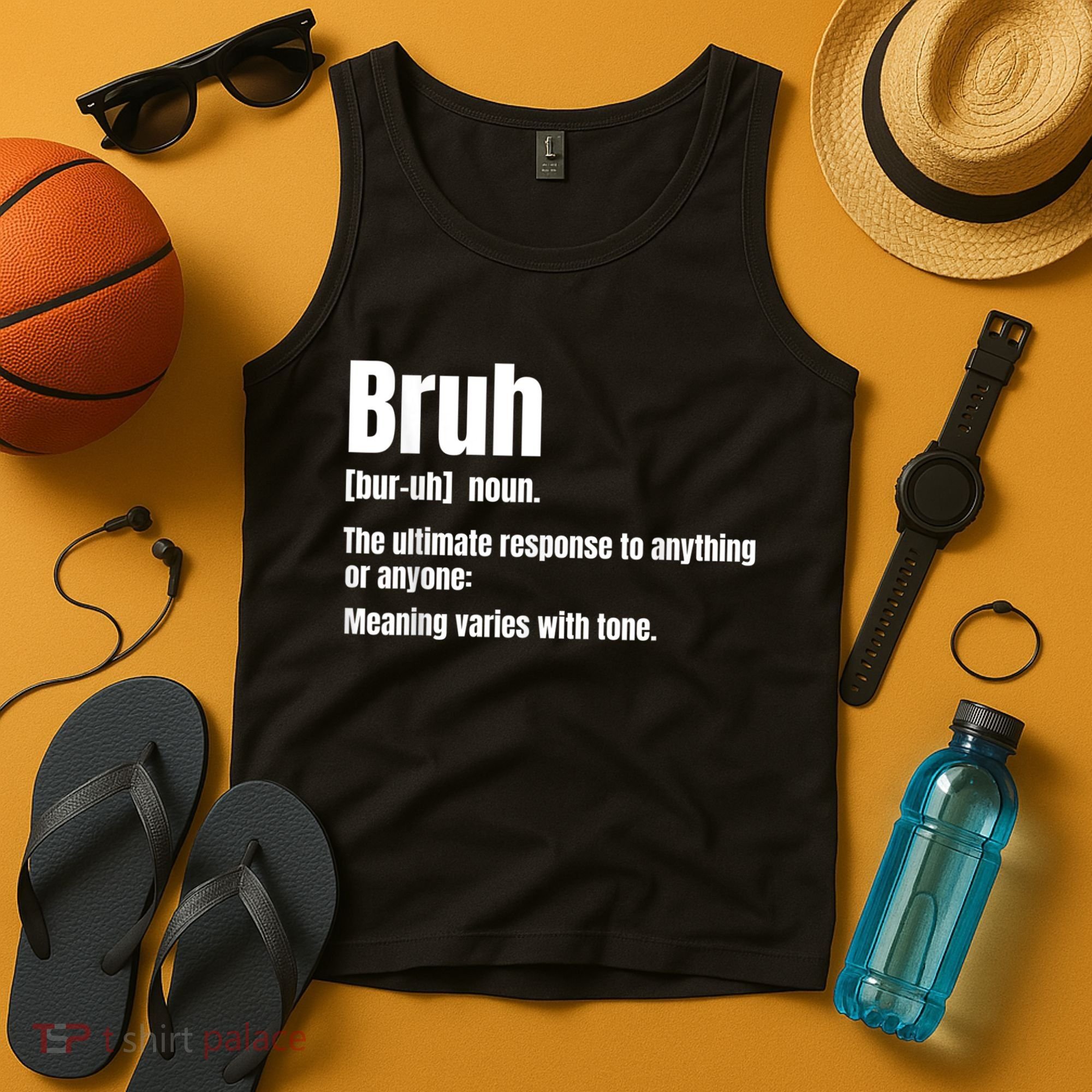 Bruh Funny Saying Sarcastic Novelty Letter Graphic Casual Tank Top