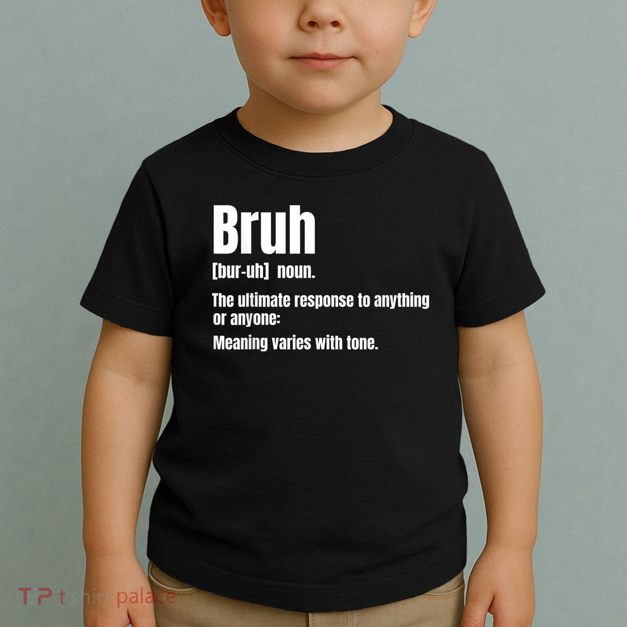 Bruh Funny Saying Sarcastic Novelty Letter Graphic Casual Toddler T-Shirt