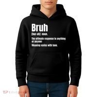 Bruh Funny Saying Sarcastic Novelty Letter Graphic Casual Kids Hoodie thumb 4