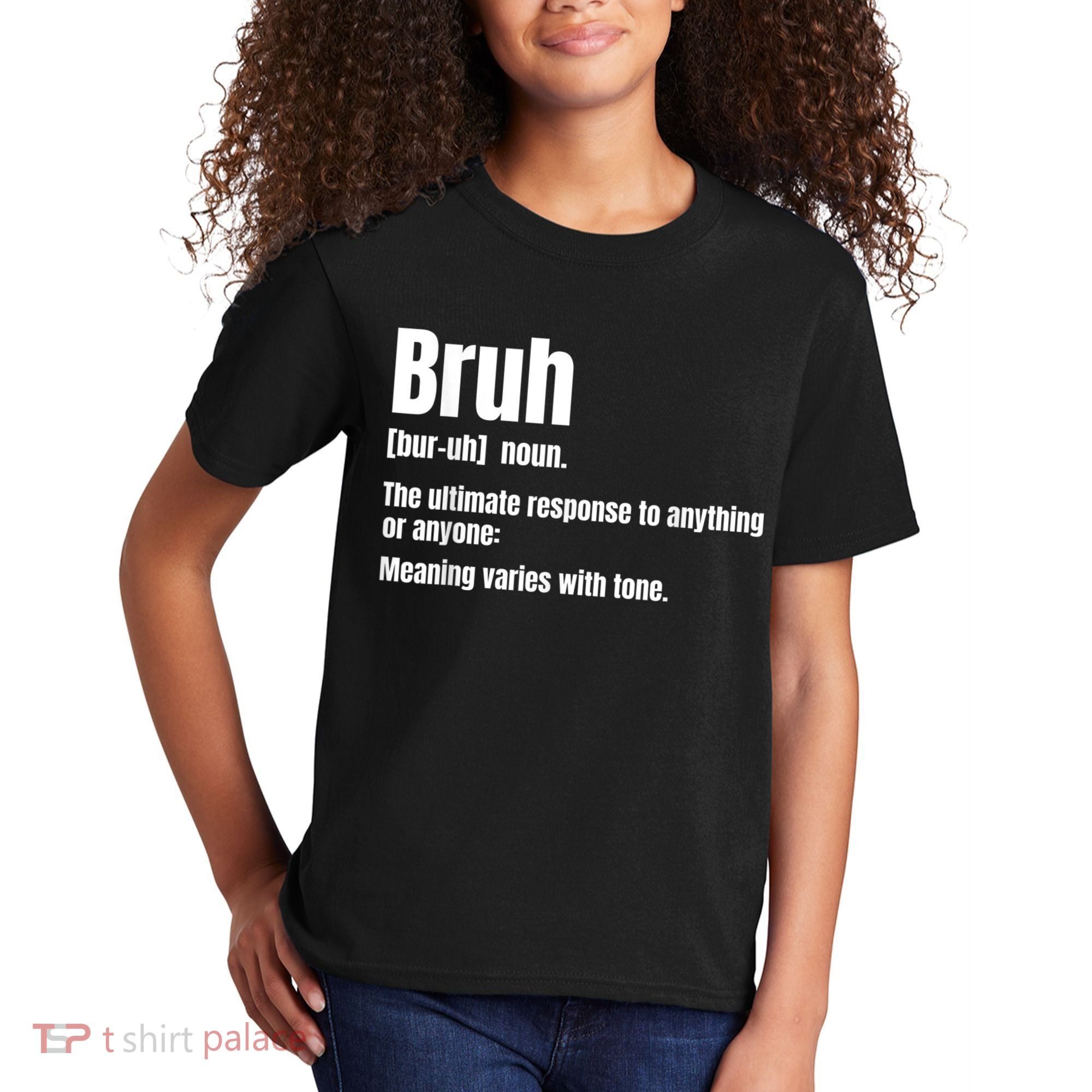 Bruh Funny Saying Sarcastic Novelty Letter Graphic Casual Kids T-Shirt