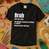 Bruh Funny Saying Sarcastic Novelty Letter Graphic Casual Kids T-Shirt thumb 3